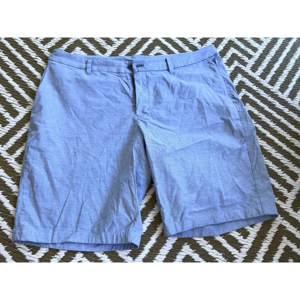 Lululemon Commission Relaxed Fit Chambray Oxford Shorts Mens Size 38, 11" Inseam